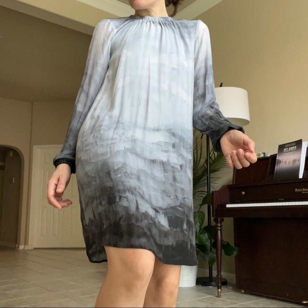 Cloth And Stone Grey Long Sleeve Mini Dress, XS - Picture 11 of 16